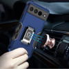 Military Grade Shockproof Hybrid Armor Case with Ring Grip for Google Pixel 7 Pro - Navy Blue