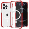 MagSafe Compatible Transparent Protective Bumper Case for iPhone 14 - Red