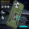 Military Grade Ring Holder Case with Camera Lens Cover for iPhone 14 Pro Max - Green