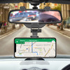 Universal Car Rear-View Mirror Phone Mount with 360 Degree Rotating Cradle and Adjustable Brackets