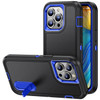 Military Grade TUFF Hybrid Armor Case with Kickstand for iPhone 14 Pro Max - Black Blue