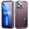 Military Grade TUFF Hybrid Armor Case with Kickstand for iPhone 14 - Burgundy