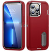 Military Grade TUFF Hybrid Armor Case with Kickstand for iPhone 14 - Red