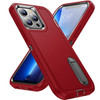 Military Grade TUFF Hybrid Armor Case with Kickstand for iPhone 14 - Red
