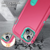 Military Grade TUFF Hybrid Armor Case with Kickstand for iPhone 14 - Hot Pink Teal