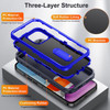 Military Grade TUFF Hybrid Armor Case with Kickstand for iPhone 11 - Black Blue