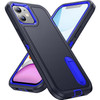 Military Grade TUFF Hybrid Armor Case with Kickstand for iPhone 11 - Black Blue