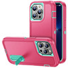 Military Grade TUFF Hybrid Armor Case with Kickstand for iPhone SE (3rd gen & 2nd gen) and iPhone 8/7 - Hot Pink Teal