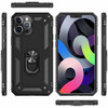 Military Grade Finger Loop Case with 360° Rotating Ring Grip Kickstand for iPhone 14 Pro - Black