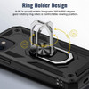 Military Grade Finger Loop Case with 360° Rotating Ring Grip Kickstand for iPhone 14 Pro - Black