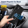 Military Grade Finger Loop Case with 360° Rotating Ring Grip Kickstand for iPhone 14 Pro - Black