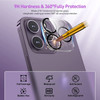 Military Grade Finger Loop Case with 360° Rotating Ring Grip Kickstand + Tempered Glass Screen and Camera Lens Protector for iPhone 14 Pro - Black