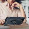 Military Grade Finger Loop Case with 360° Rotating Ring Holder Kickstand for iPhone 14 Pro - Navy Blue