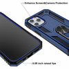 Military Grade Finger Loop Case with 360° Rotating Ring Holder Kickstand for iPhone 14 Pro - Navy Blue