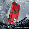 Military Grade Finger Loop Case with 360° Rotating Ring Grip Kickstand for iPhone 14 Pro - Red