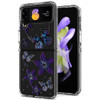Butterfly Series Dual Layer Transparent Hybrid Case for Samsung Galaxy Z Flip 4 - Purple