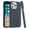Soft Touch Dual-Layer Hybrid Case for iPhone 14 - Navy Blue