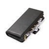 Leather Wallet Case with Zipper Pocket for iPhone 14 Pro Max - Black