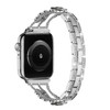 Heart Series Zinc Alloy Rhinestone Decor Bracelet Band for Apple Watch 49mm / 45mm / 44mm / 42mm - Silver Black