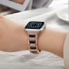 Opal Series Zinc Alloy Rhinestone Decor Bracelet Band for Apple Watch 41mm / 40mm / 38mm - Rose Gold Black