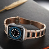 Opal Series Zinc Alloy Rhinestone Decor Bracelet Band for Apple Watch 41mm / 40mm / 38mm - Rose Gold Black