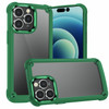 Tough Shield Snap-on Transparent Case and Tempered Glass Screen Protector for iPhone 14 Pro Max - Green