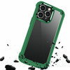 Tough Shield Snap-on Transparent Case and Tempered Glass Screen Protector for iPhone 14 Pro Max - Green