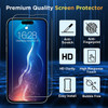 Tough Shield Snap-on Transparent Case and Tempered Glass Screen Protector for iPhone 14 Pro Max - Green