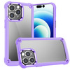 Tough Shield Snap-on Transparent Case and Tempered Glass Screen Protector for iPhone 14 Pro - Purple