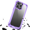Tough Shield Snap-on Transparent Case and Tempered Glass Screen Protector for iPhone 14 Pro - Purple