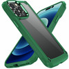 Tough Shield Snap-on Transparent Case and Tempered Glass Screen Protector for iPhone 14 Pro - Green
