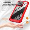Tough Shield Snap-on Transparent Case and Tempered Glass Screen Protector for iPhone 14 - Red