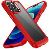 Tough Shield Snap-on Transparent Case and Tempered Glass Screen Protector for iPhone 14 - Red