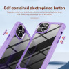 Tough Shield Snap-on Transparent Case and Tempered Glass Screen Protector for iPhone 14 - Purple