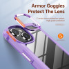 Tough Shield Snap-on Transparent Case and Tempered Glass Screen Protector for iPhone 14 - Purple