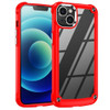 Tough Shield Snap-on Transparent Case and Tempered Glass Screen Protector for iPhone 14 Plus - Red