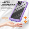 Tough Shield Snap-on Transparent Case and Tempered Glass Screen Protector for iPhone 14 Plus - Purple