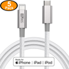 5-Pack iDARS MFi Certified PD Fast Charge USB-C to Lightning Braided Cable (4 ft) - White