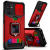 Military Grade All-In-One Ring Stand Card Case for Samsung Galaxy A14 5G - Red
