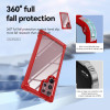 Tough Shield Snap-on Transparent Case for Samsung Galaxy S23 Ultra - Red
