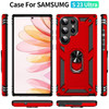 Military Grade Hybrid Case with Ring Grip for Samsung Galaxy S23 Ultra - Red
