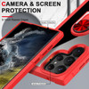 Tough Shield Snap-on Transparent Case with Ring Grip for Samsung Galaxy S23 Ultra - Red