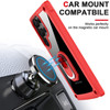 Tough Shield Snap-on Transparent Case with Ring Grip for Samsung Galaxy S23 Ultra - Red