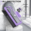 Tough Shield Snap-on Transparent Case with Ring Grip for Samsung Galaxy S23 Ultra - Purple