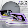 Tough Shield Snap-on Transparent Case with Ring Grip for Samsung Galaxy S23 Ultra - Purple