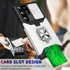 Military Grade All-In-One Ring Stand Card Case for Samsung Galaxy S23 Ultra - Silver