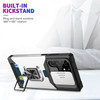 Military Grade All-In-One Ring Stand Card Case for Samsung Galaxy S23 Ultra - Silver