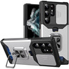 Military Grade All-In-One Ring Stand Card Case for Samsung Galaxy S23 Ultra - Silver