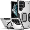 Military Grade Shockproof Hybrid Case with Ring Holder for Samsung Galaxy S23 Ultra - Silver