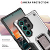 Military Grade Shockproof Hybrid Case with Ring Holder for Samsung Galaxy S23 Ultra - Silver